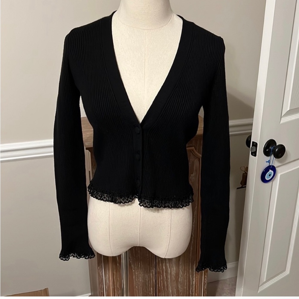 For Love and Lemons Black Cardigan Size Small